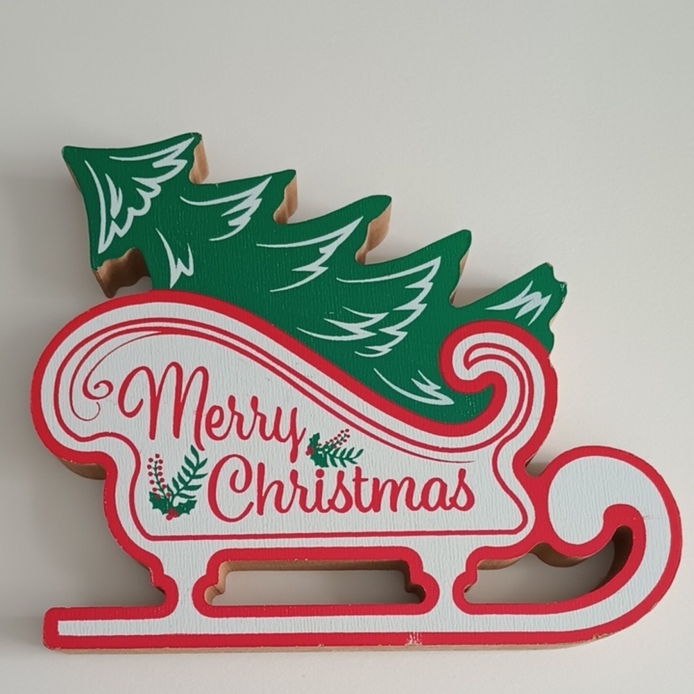 3/$15 Wooden Sleigh Christmas Decoration  430001791773